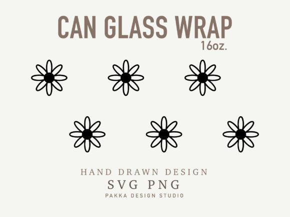 Daisy Flower Glass Can Wrap Svg for Graphics and Crafts