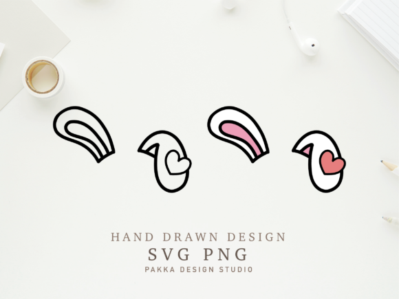 Easter Svg, Bunny Rabbit Heart Ears Png for Graphics and Crafts