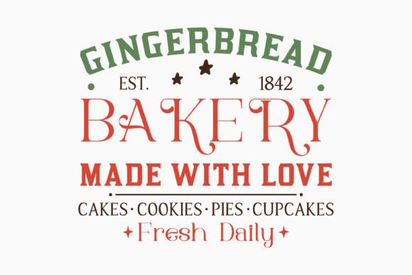 Gingerbread Bakery Christmas Sign Retro: A Crafty Graphics Delight