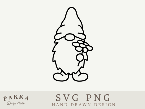 Gnome Outline Svg for Creative Crafts and Graphics