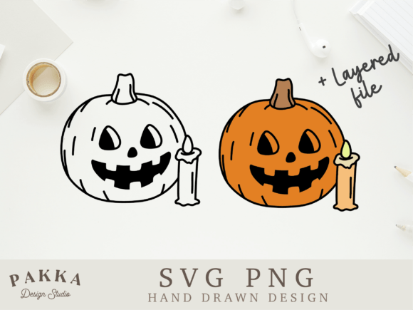 Layered Halloween Pumpkin Candle Svg Png for Crafts