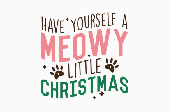 Meowy Little Christmas Retro SVG Design for Crafts & Graphics