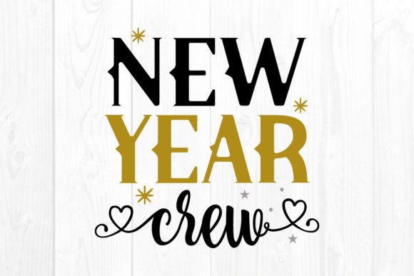 New Year Crew Quote Svg Design for Crafts & Graphics