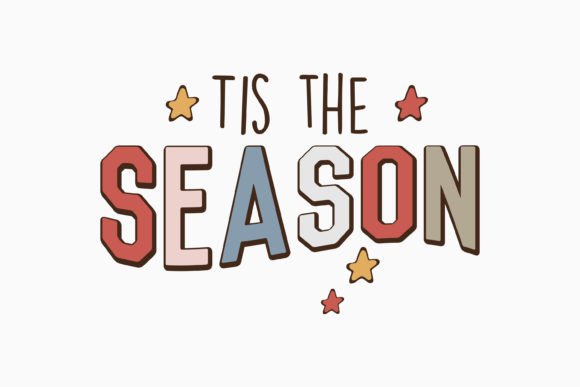 Retro Christmas Quote Tis the Season: A Graphics Gem for Crafts
